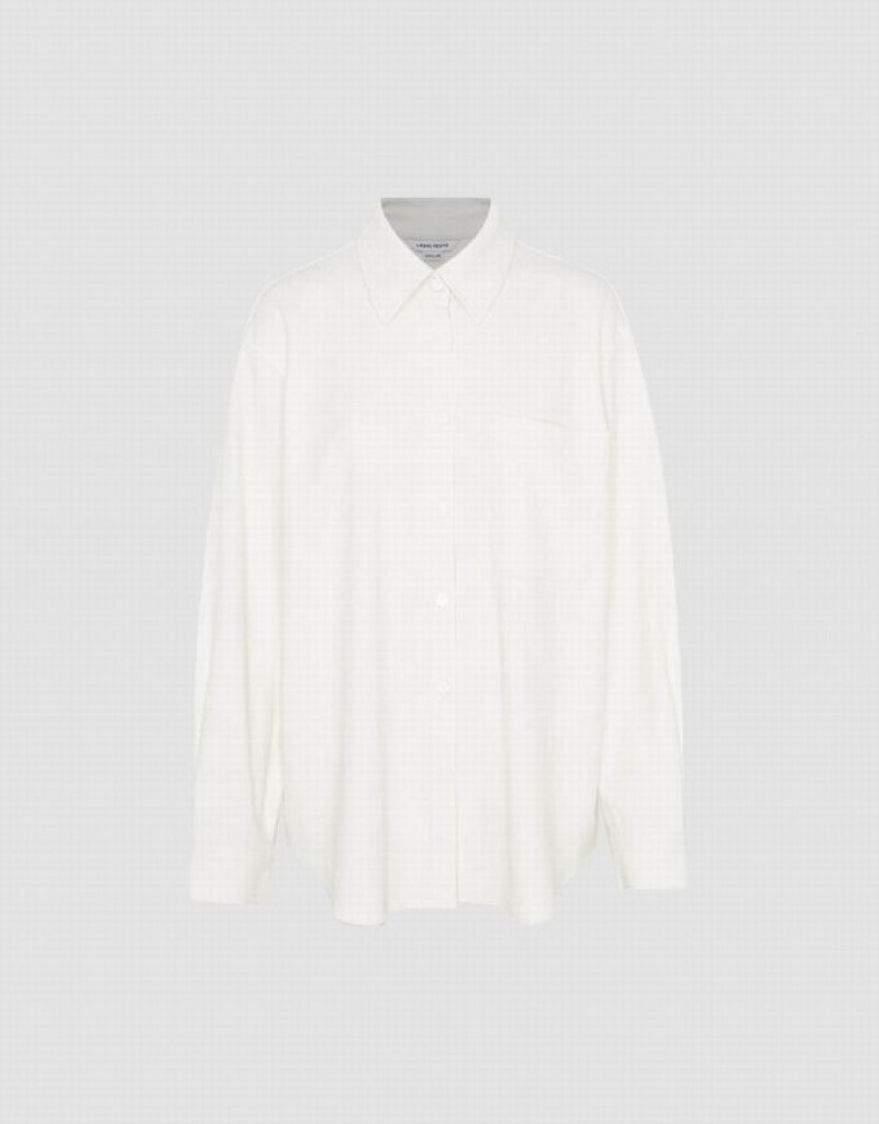 White Urban Revivo Press Buttoned Oversized Women's Shirts | 83016HNCV