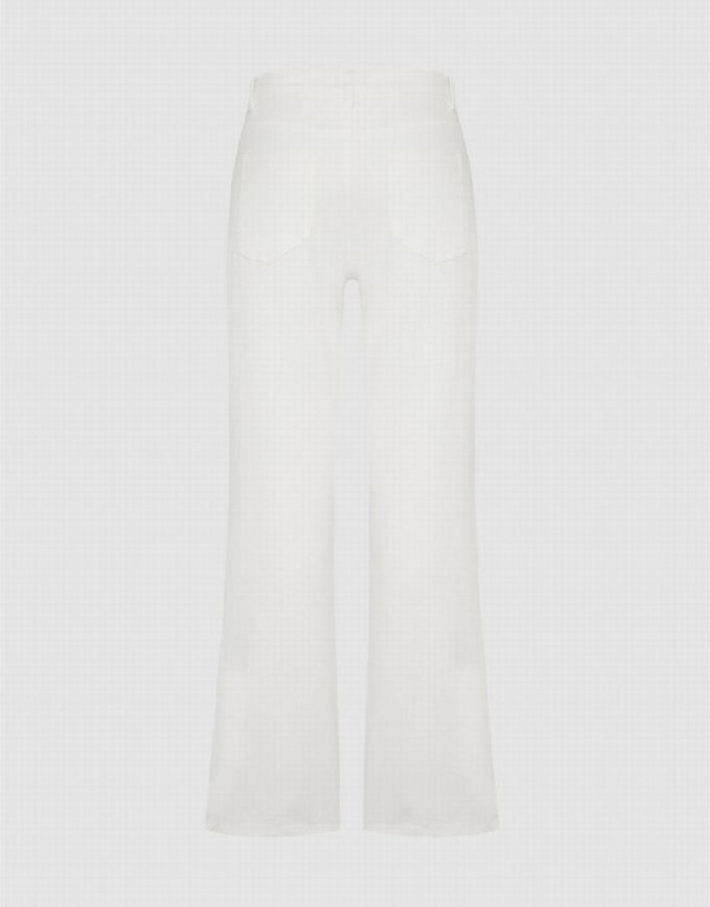 White Urban Revivo Straight Women's Jeans | 53628FXSE