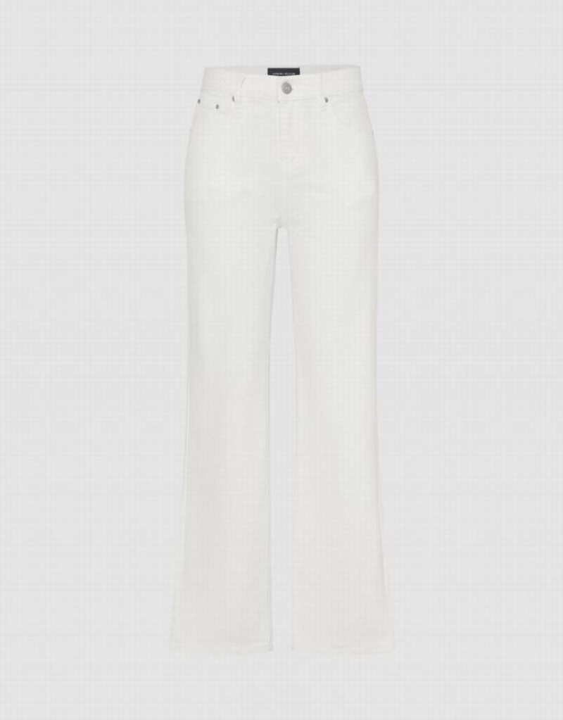 White Urban Revivo Straight Women\'s Jeans | 53628FXSE