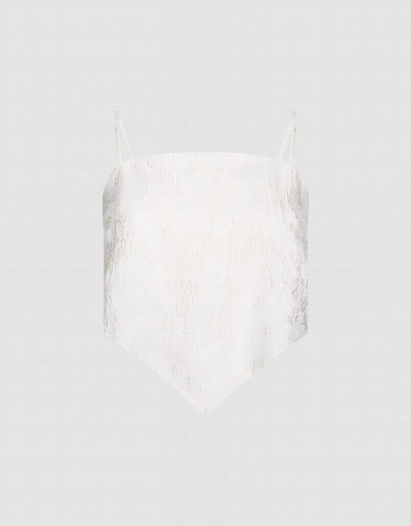 White Urban Revivo Textured Women\'s Camisole | 25741XJUK