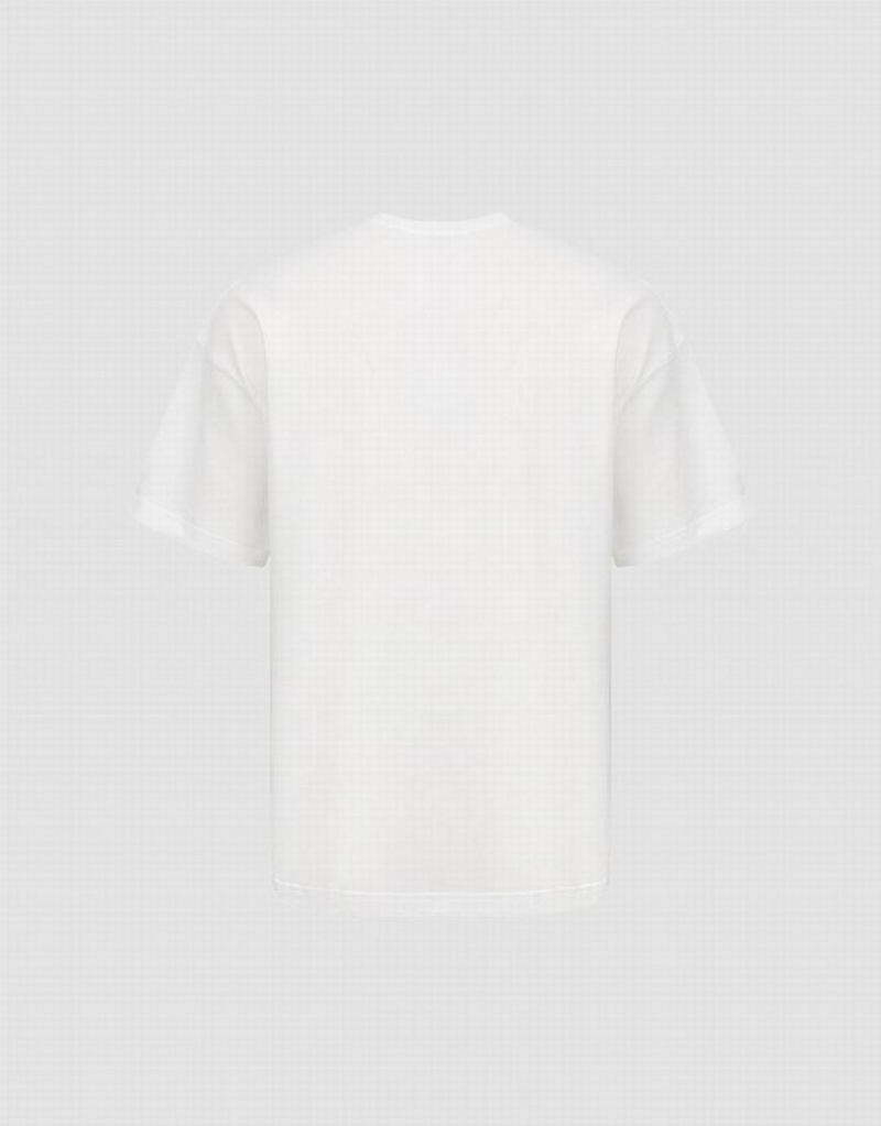 White Urban Revivo Vogue Men's T-Shirts | 26309FMZD