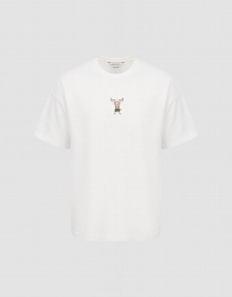 White Urban Revivo Vogue Men's T-Shirts | 26309FMZD