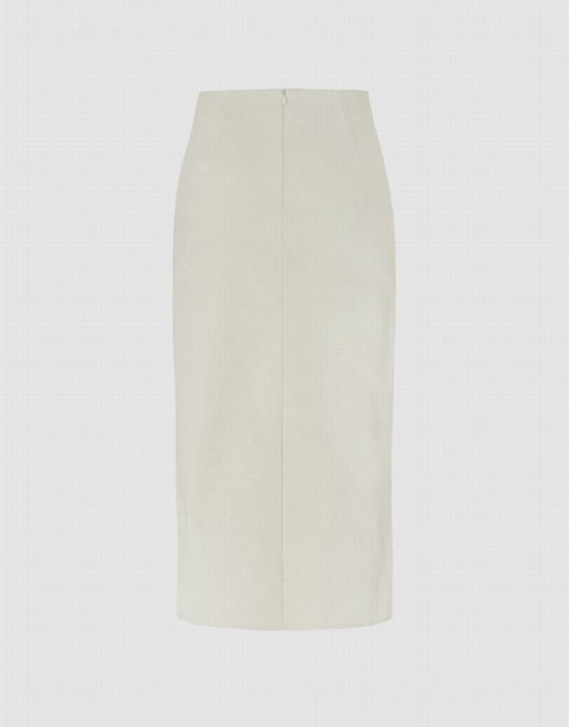 White Urban Revivo Wrapped Straight Women's Skirts | 62513OTBE