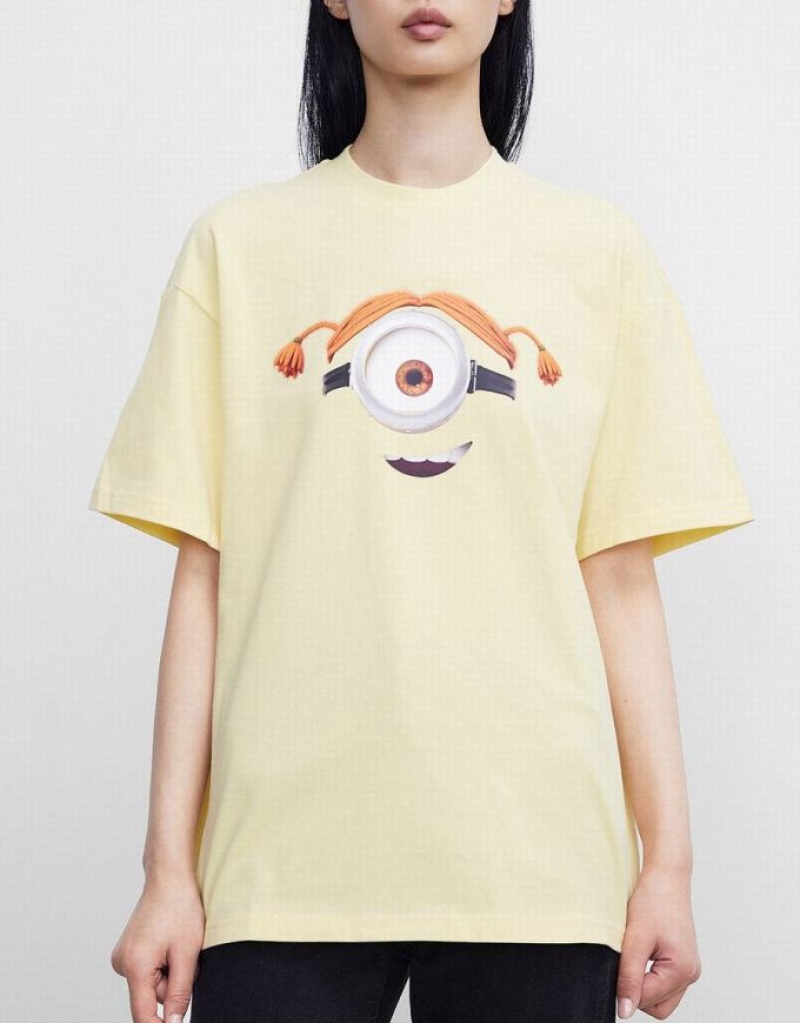 Yellow Urban Revivo Minions Women's T-Shirts | 51784JXRK