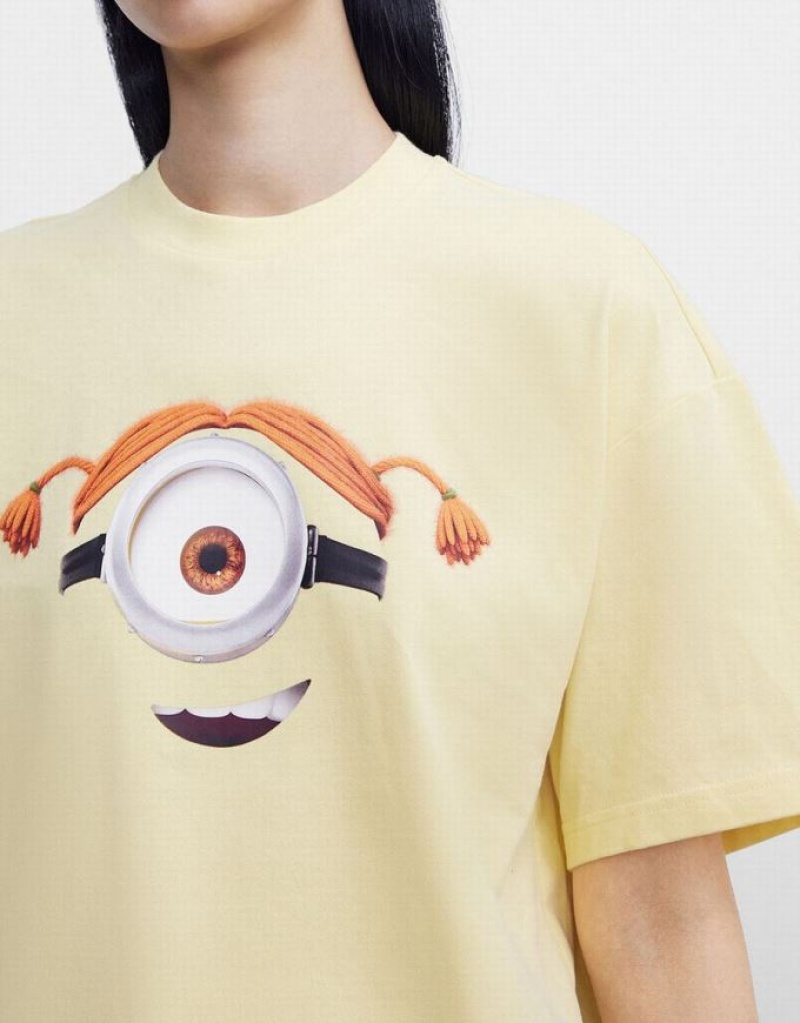 Yellow Urban Revivo Minions Women's T-Shirts | 51784JXRK