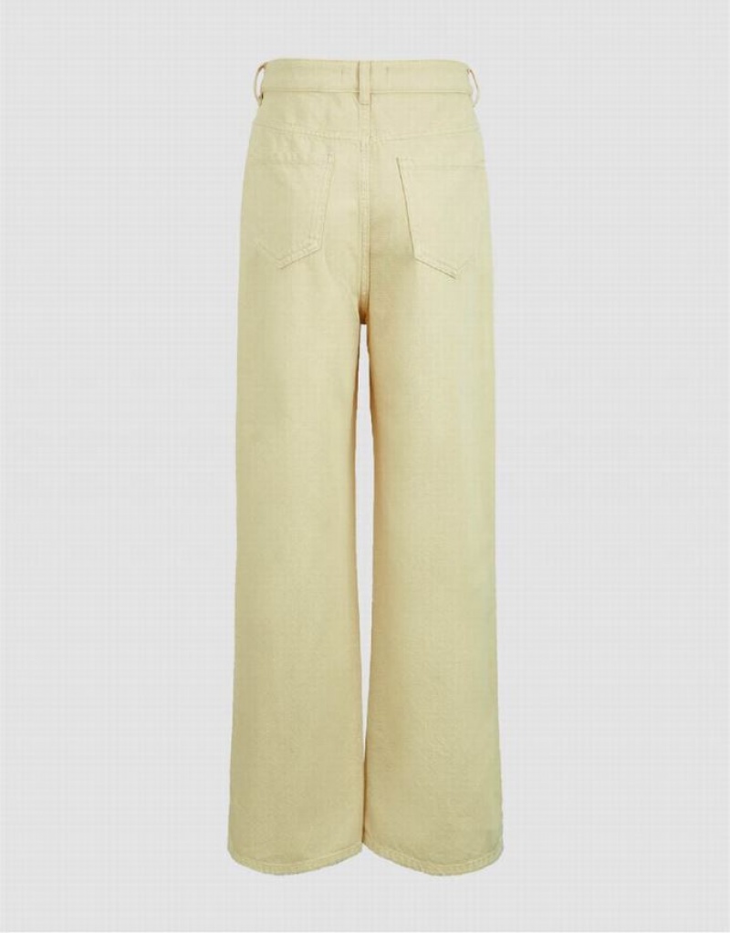 Yellow Urban Revivo Wide-Leg Women's Jeans | 17560MKAO